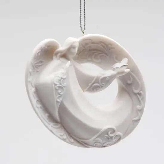 Ceramic Christmas Decor Angel With Butterfly Ornament, Home D&eacute;cor, Religious D&eacute;cor, Religious Gift, Church D&eacute;cor, Baptism Gift {3}