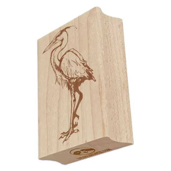 Great Blue Heron Tall Water Bird Rectangle Rubber Stamp for Stamping Crafting {2}