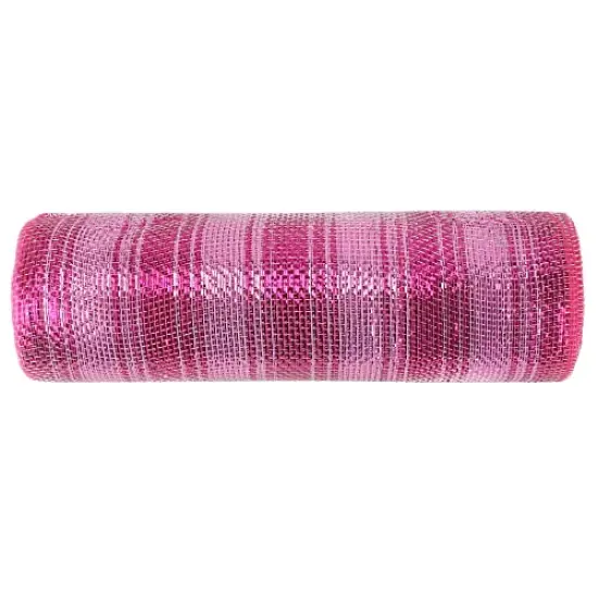 30 feet 10 Inch Pink Deco Mesh Valentine Hot Pink Mesh Ribbon Fabric Mesh Roll Decorative Mesh Wreath Supplies for Valentine's Day Wreath Front Door Mesh Wreath (30 Feet) {4}