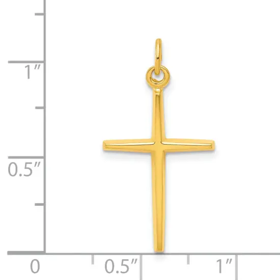 Sterling Silver Gold Plated Cross Charm Jewerly 27mm x 14mm {2}