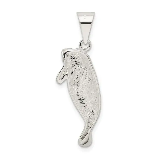 Sterling Silver Manatee Charm Pendant Sea Life Jewelry 31mm x 15mm {3}
