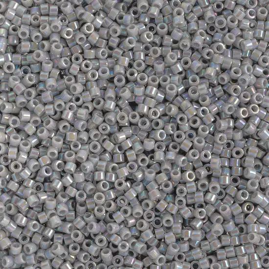 Miyuki Delica 50g Opaque Glass Beads, 11/0 Grey Ghost AB DB1579 {1}