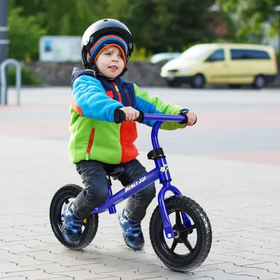 Kids No Pedal Balance Bike with Adjustable Handlebar and Seat Blue {2}