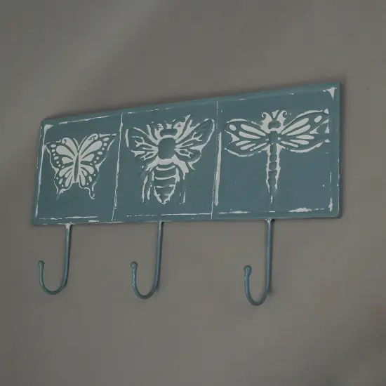 Blue Metal Vintage Bug Wall Hook Decorative Hanging Coat Towel Rack Home Decor {3}