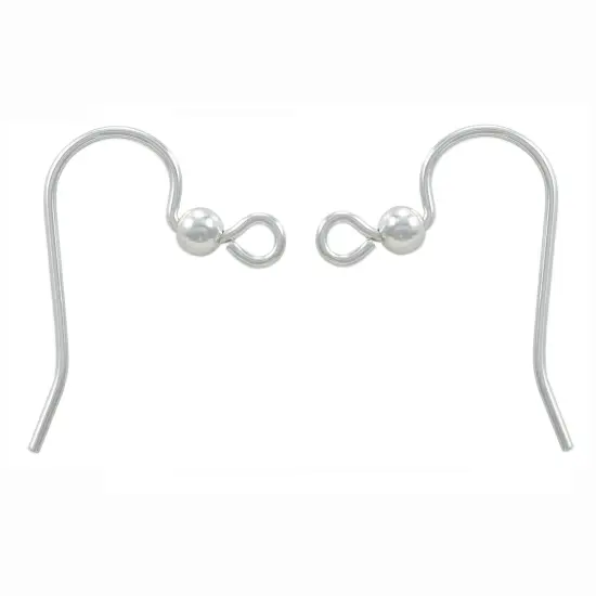 JewelrySupply Sterling Silver Earring Wires with 3mm Bead (1 Pair of Sterling Silver Earrings) {1}
