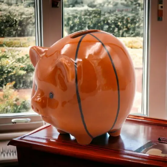 Ceramic Basketball Piggy Bank, Home Décor, Gift for Him, Gift for Dad, Gift for Son, Daughter, Kid’s Room Décor, Game Room Decor {2}