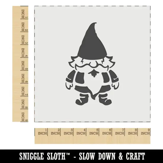Whimsical Little Garden Gnome Wall Cookie DIY Craft Reusable Stencil {1}