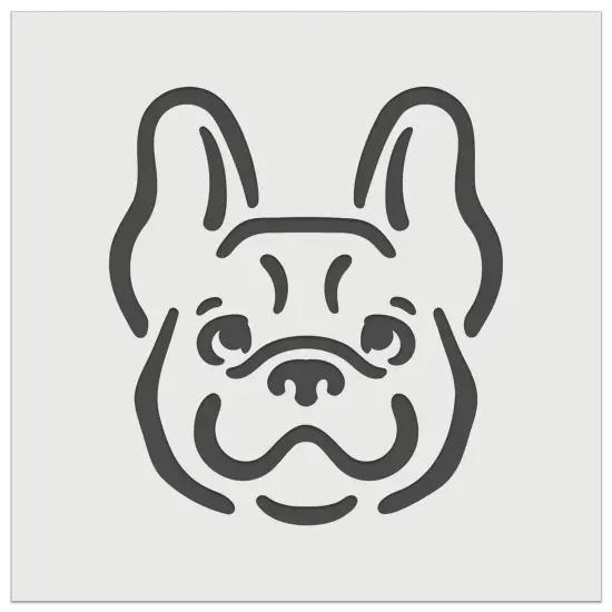 Happy French Bulldog Frenchie Dog Head Wall Cookie DIY Craft Reusable Stencil {7}