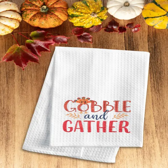 Gobble & Gather Embroidered & Waffle Weave Kitchen Dishtowel {3}