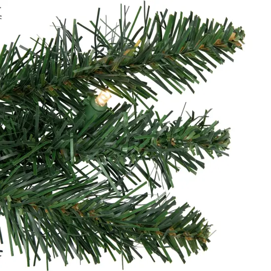 Northlight Pre-Lit Buffalo Fir Artificial Christmas Garland - 9' x 12" - Warm White LED Lights Green {5}