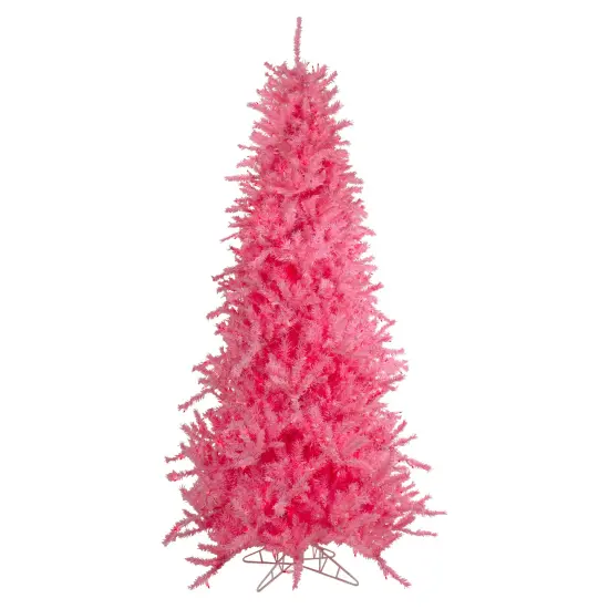 Northlight Pre-Lit Slim Tinsel Artificial Christmas Tree - 7.5' - Pink - Pink Lights {3}