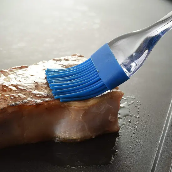 Norpro Flat Silicone Bristle Head Sauce Basting Brush - Blue {5}