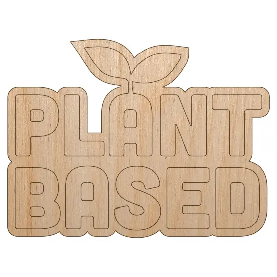 Plant Based Vegan Vegetarian Unfinished Wood Shape Piece Cutout for DIY Craft Projects {7}