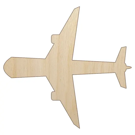 Airplane Solid Vacation Unfinished Wood Shape Piece Cutout for DIY Craft Projects {1}