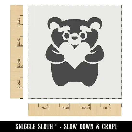 Cautious Bear with Heart in Hands Wall Cookie DIY Craft Reusable Stencil {6}