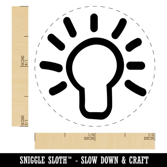 Light Bulb Idea Doodle Self-Inking Rubber Stamp for Stamping Crafting Planners Brown {1}