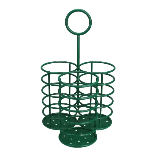 Avon 10" Green 3-Slot Metal Utensil Holder {1}