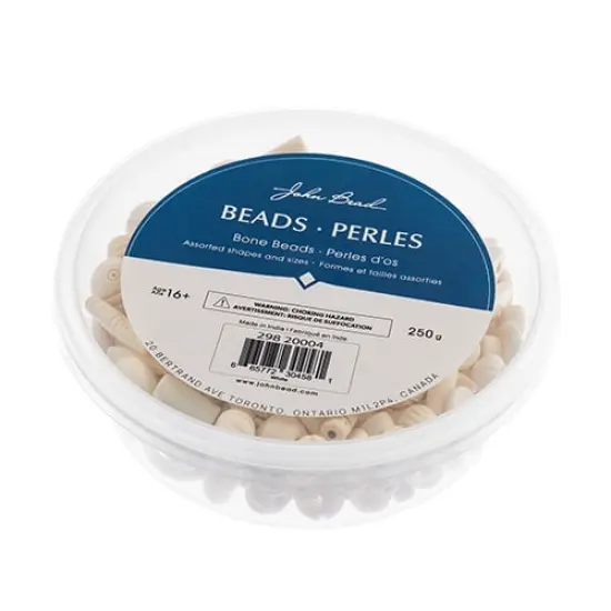 John Bead Natural Bone Beads Assorted Box Set, 250g White {2}