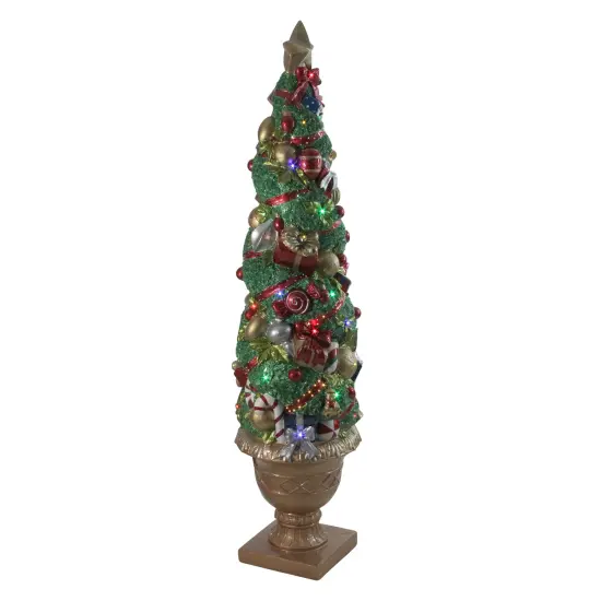 Northlight 5' Prelit Fiber Optic LED Topiary Outdoor Artificial Christmas Tree Green {4}