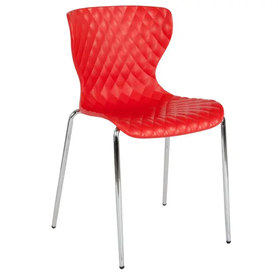 Emma and Oliver Contemporary Design Accent Dining Plastic Stack Chair Orange {6}