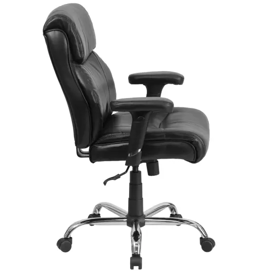 Emma and Oliver 400 lb. Big & Tall Mid-Back Swivel Clean Line Stitch Ergonomic Task Office Chair Black LeatherSoft {5}