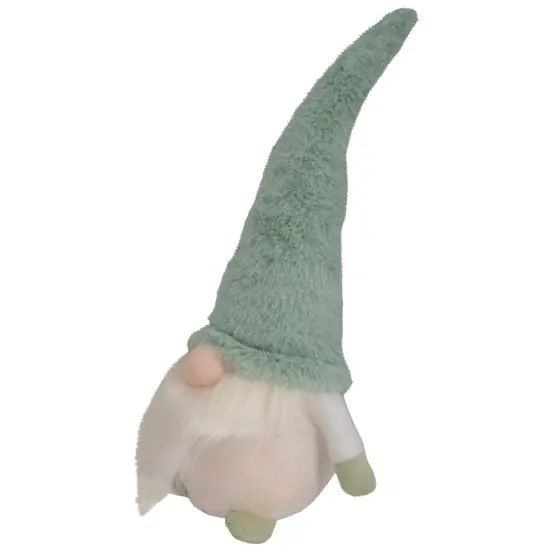 Northlight LED Lighted Plush Faux Fur Gnome Christmas Figure - 13.75" - Green {4}