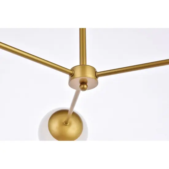 Briggs 32 inch pendant in brass with white shade {4}