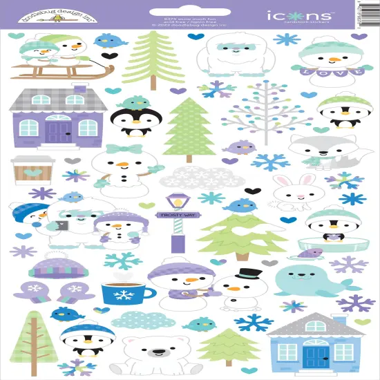 Doodlebug Cardstock Stickers-Icons, Snow Much Fun {1}