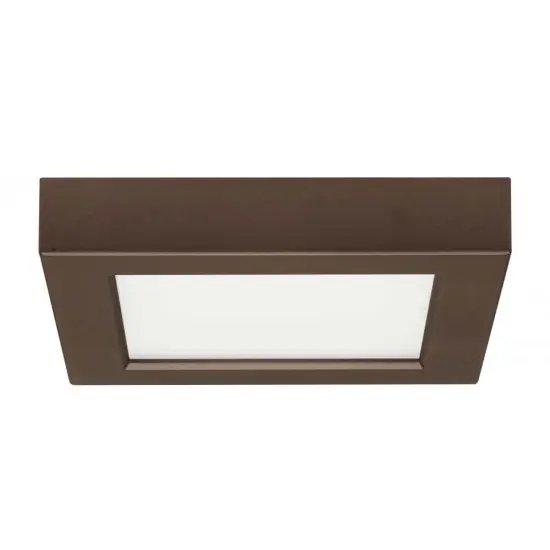 10.5w 5.5-in Flush Mount LED Fixture 3000K Square Shape Bronze Finish 120v Warm White {1}