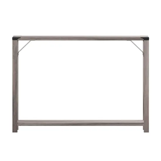 Merrick Lane Green River Modern Farmhouse Engineered Wood Sofa Table and Powder Coated Steel Accents Gray Wash {4}
