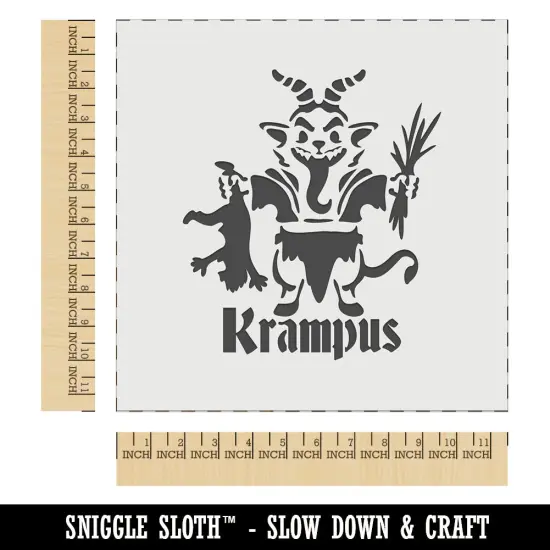 Little Krampus Christmas Monster Taking Child Demon Devil Wall Cookie DIY Craft Reusable Stencil {1}