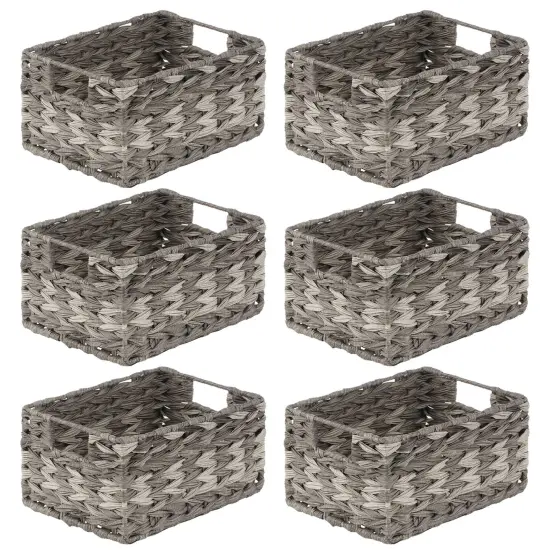 mDesign Woven Ombre Pantry Bin Basket, 6 Pack {5}