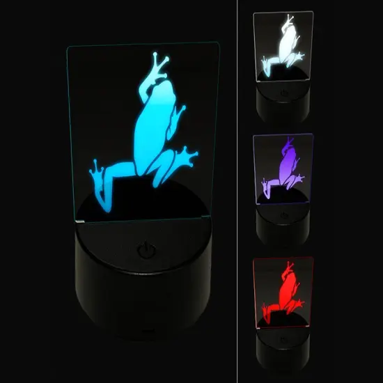 Climbing Tree Frog 3D Illusion LED Night Light Sign Nightstand Desk Lamp {1}