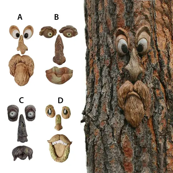 Eggracks by Global Phoenix - Resin Old Man Tree Hugger Bark - Ghost Face Decoration - Funny Tree Face, Easter and Halloween Decor {1}