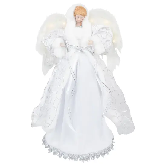 Northlight 14" White Angel with Lighted Wings Christmas Tree Topper {1}