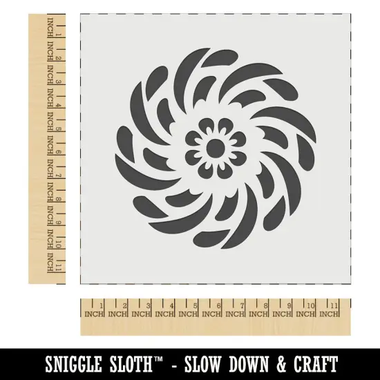 Swirling Geometrical Flower Wall Cookie DIY Craft Reusable Stencil {1}