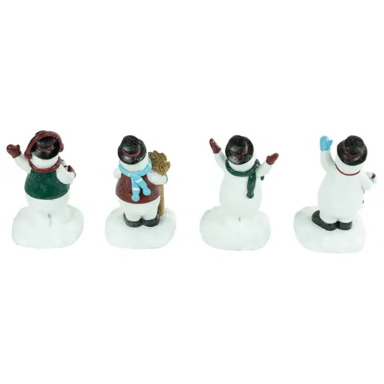 Northlight Winter Ready Glitter Snowman Christmas Stocking Holders - 7" - Set of 4 White {5}