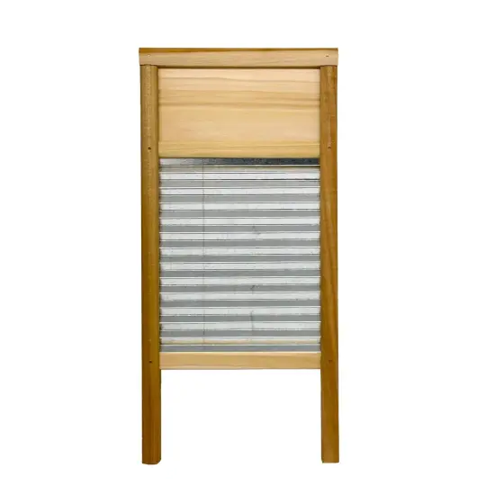Lehman's Galvanized Steel Manual Washboard, Rub-A-Dub, Wavy, V Crimp, for Function, Decor, or Music, Small 18 in x 8.5 inches {3}