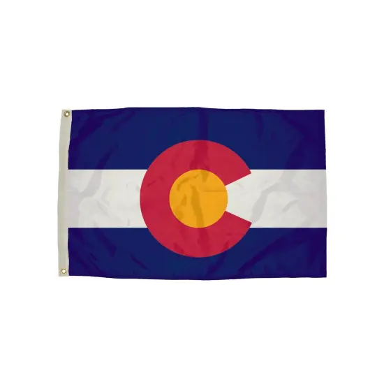 Durawavez Nylon Outdoor Flag with Heading & Grommets, Colorado, 3ft x 5ft {1}