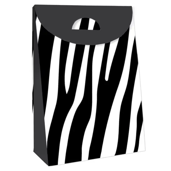 Big Dot of Happiness Zebra Print - Safari Gift Favor Bags - Party Goodie Boxes - Set of 12 {4}