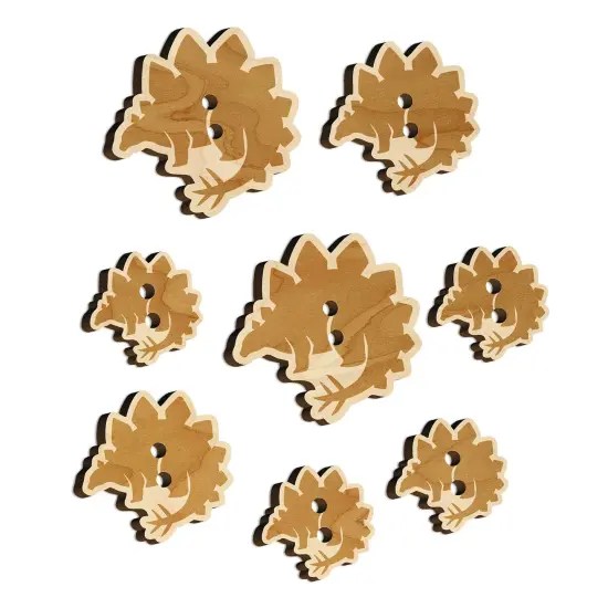 Stegosaurus the Spikey Dinosaur Wood Buttons for Sewing Knitting Crochet DIY Craft {7}