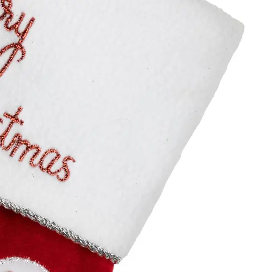 Northlight 20" Red Velveteen Golf Themed Christmas Stocking with White Embroidered Cuff {6}