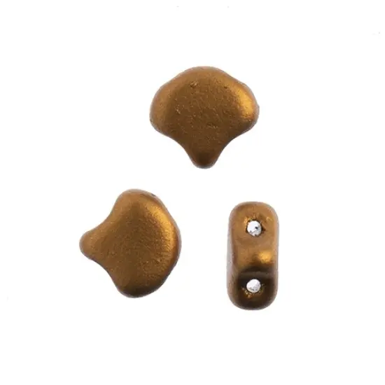 John Bead Czech Glass Metallic Matte Ginko Beads, 50g Bronze Gold {2}