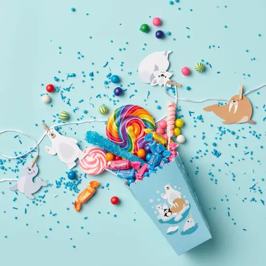 Big Dot of Happiness Arctic Polar Animals - Winter Baby Shower or Birthday Party Favor Popcorn Treat Boxes - Set of 12 {3}