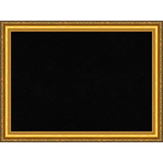 Colonial Embossed Gold Wood Framed Corkboard, Black Cork {1}