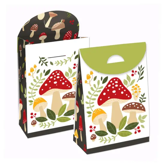 Big Dot of Happiness Wild Mushrooms - Red Toadstool Party Gift Favor Bags - Party Goodie Boxes - Set of 12 {1}