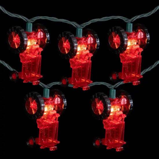 Northlight Red Tractor Indoor Outdoor Patio Light Set - 6' Green Wire - 10ct {4}