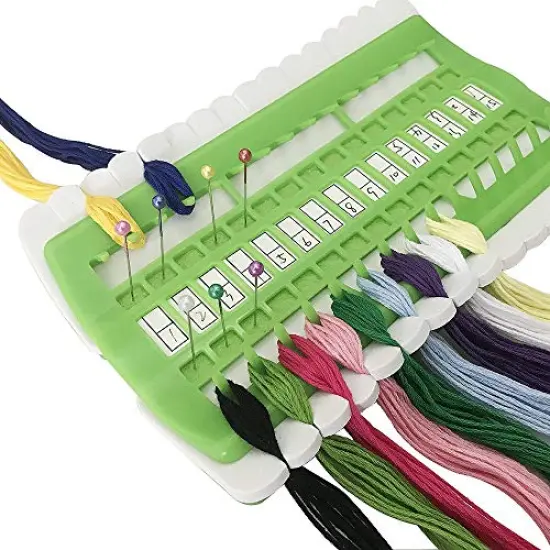 Floss Organizer Embroidery Kit Cross Stitch Tool, 30 Positions Thread Organizers, Plastic & Foam, Green {2}