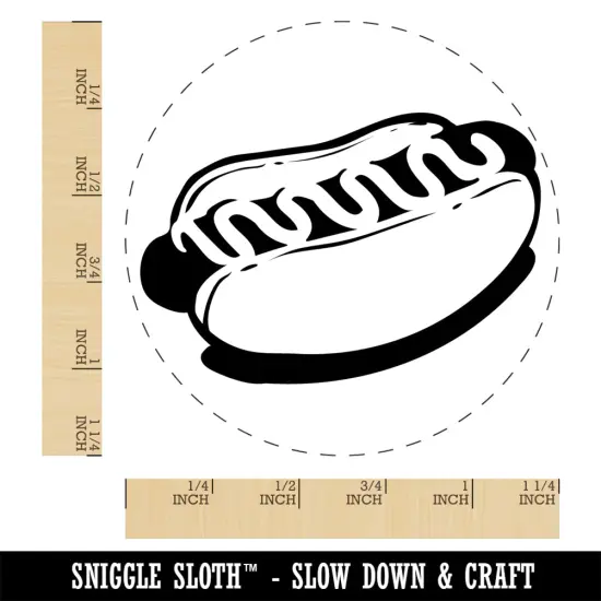 Hotdog Wiener Bun Ketchup Mustard Self-Inking Rubber Stamp Ink Stamper for Stamping Crafting Planners Black {1}