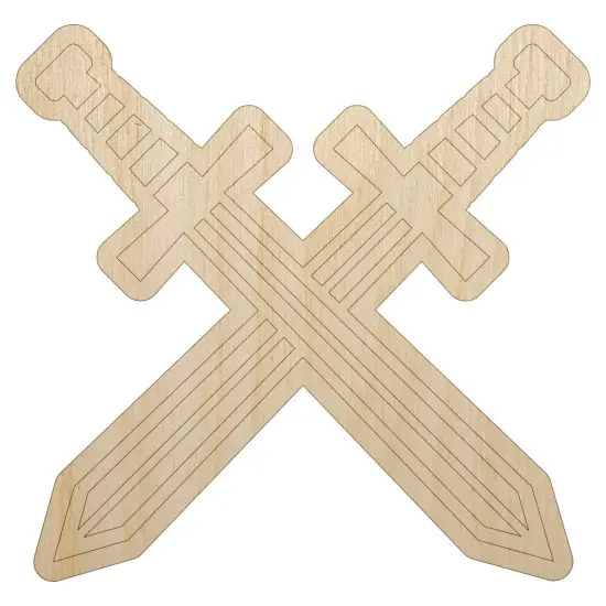 Crossed Swords Battle Icon Unfinished Wood Shape Piece Cutout for DIY Craft Projects {2}